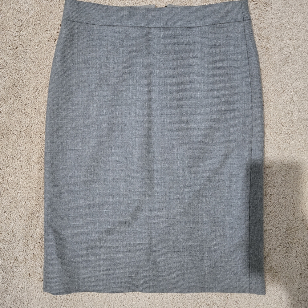J.Crew Wool Grey Pencil Skirt Size 0
